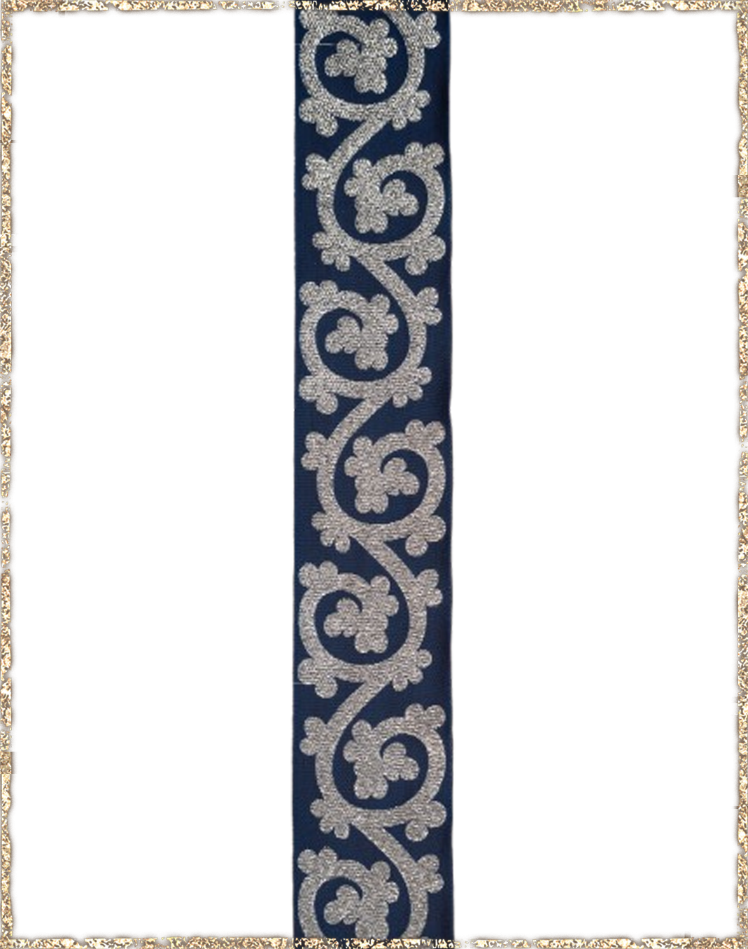 Borte Kleeranke 50 dunkelblau silber 420495